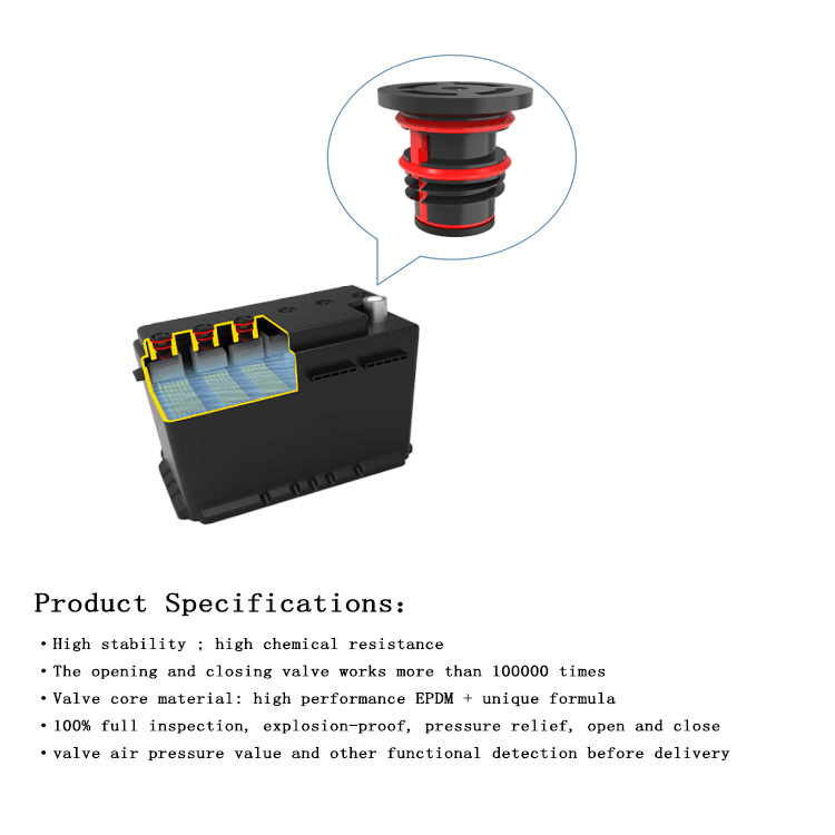 The particular features of start-stop battery safety valve
